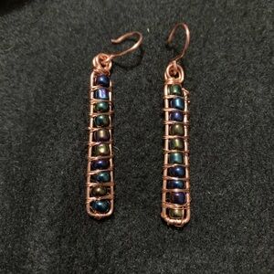 Wire wrapped dangle earrings